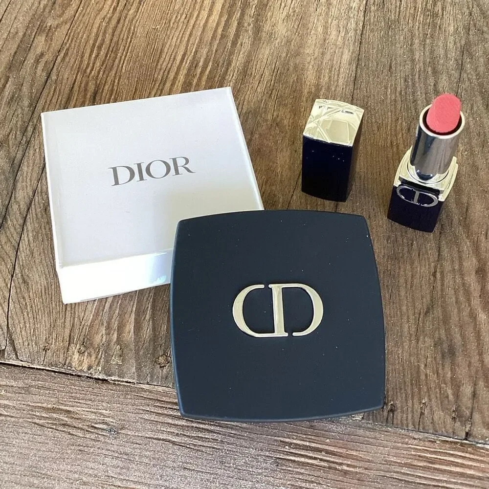 New w/ Box Christian Dior Makeup Compact Mirror & Mini Rouge Lipstick 772
